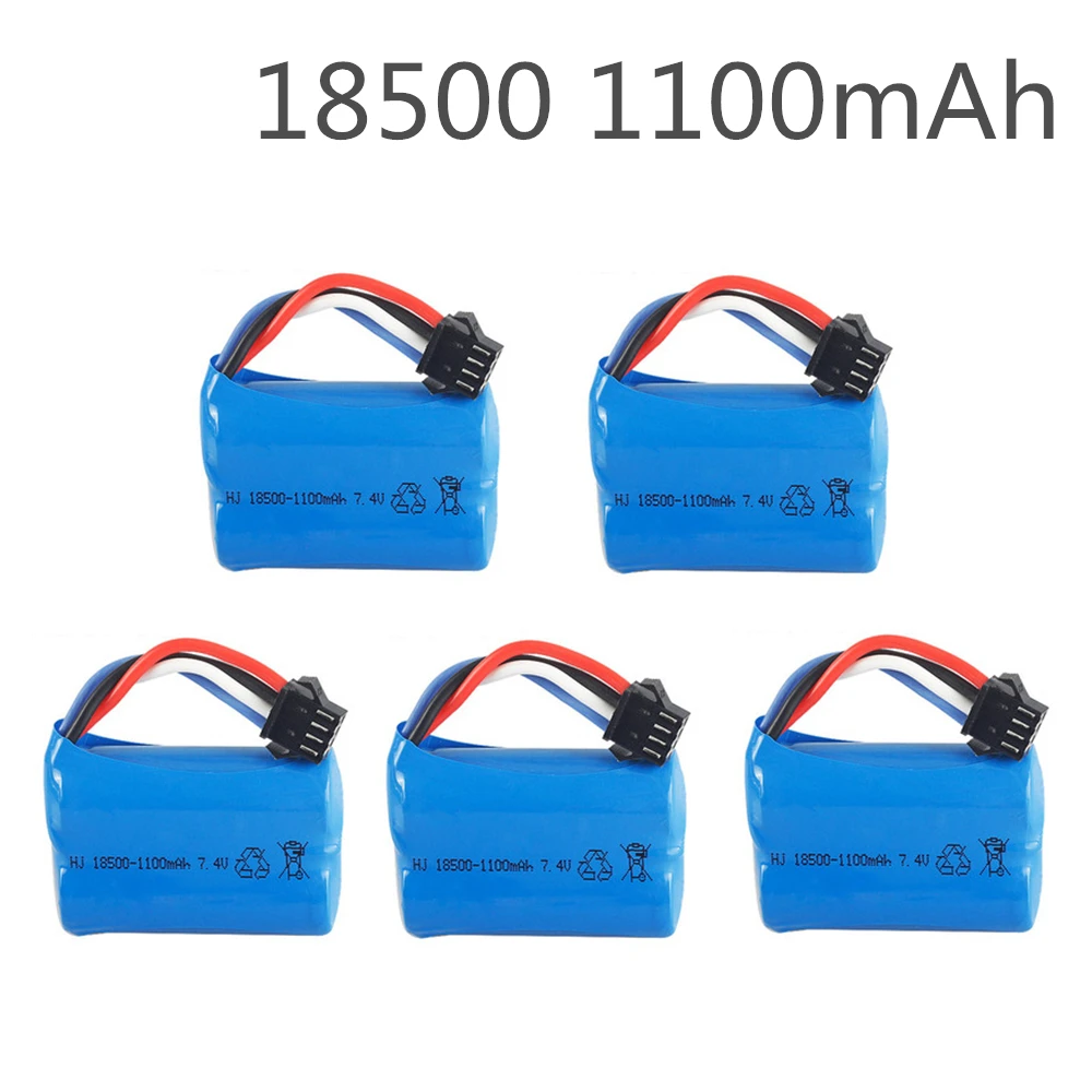 

5pcs Upgrade 3.7V 1100mAh 18500 Lipo battery For UDI 001 UDI001 Huanqi 960 Remote control boat speedboat With SM-4P Plug