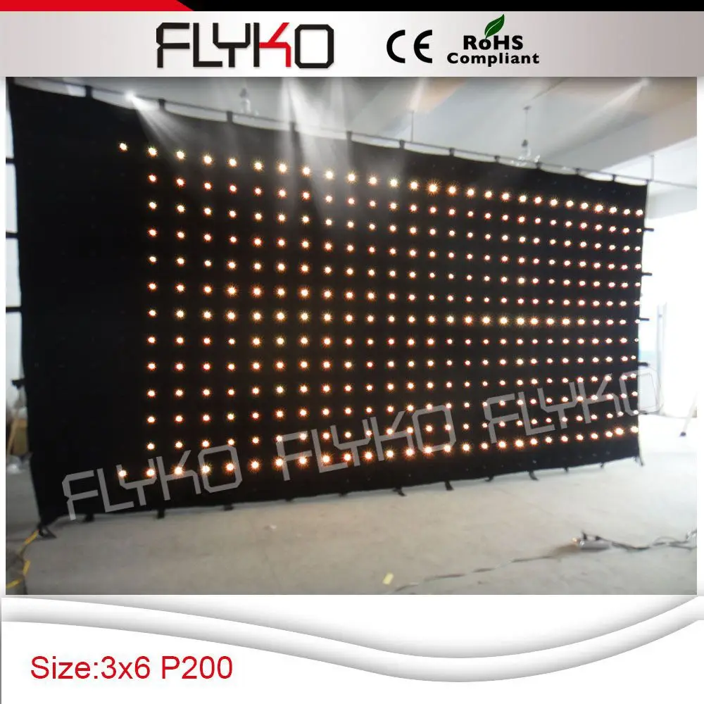 

Free shipping 3m high 6m wide led flexible curtain screen +controller system