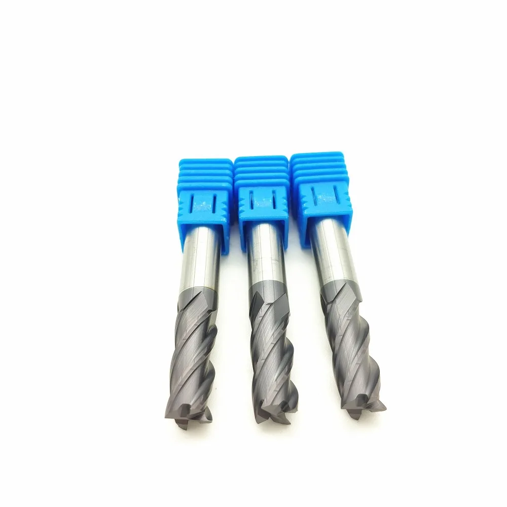 Fresa 4 millimetri 6 millimetri 8 millimetri 10mm 12mm 4 slot allungamento ad alta resistenza fresatura di acciaio al tungsteno fresa CNC in metallo duro rivestito in metallo end mill