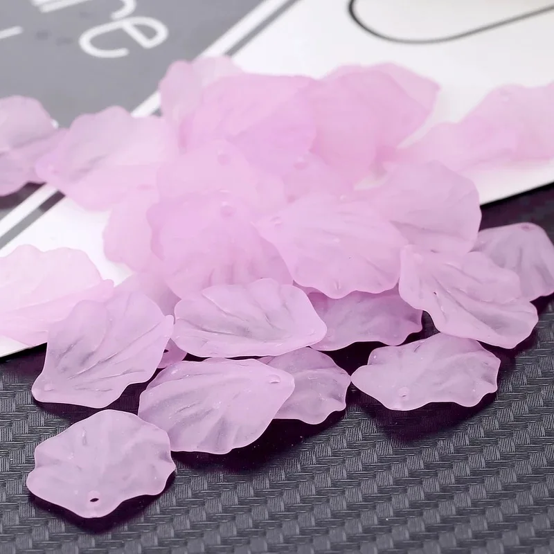 30pcs petals akril 18x20mm haja ékszer Sportalsó gyöngyök Áttetsző Fénytelen Lengyel gyöngyök illeszkedő ékszer handmade DIY kézműves kiegészítők