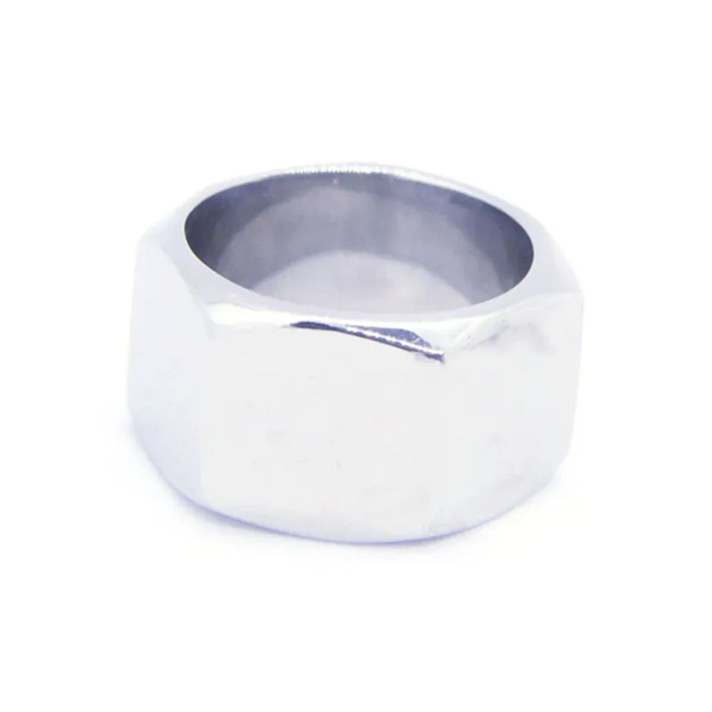 Rany&Roy Newest Polish Hexagon Ring 316L Stainless Steel Jewelry Fashion Band Party Nut Style Ring