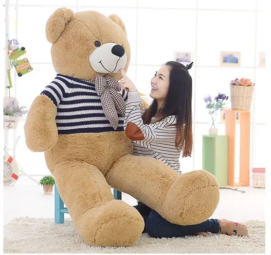 

stuffed plush toy huge 180cm teddy bear plush toy blue stripes sweater bear soft doll sleeping pillow, birthday gift s2807