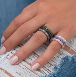 SIZE 7 STACK STACKABLE Top Quality Gold Concise Classical CZ Wedding Ring Rose Gold Color Austrian Crystals JEWELRY Wholesale