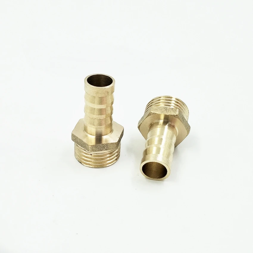 2pcs/lot Brass Pipe Fitting ID 12mm Hose Barb Tail Fitting G1/2