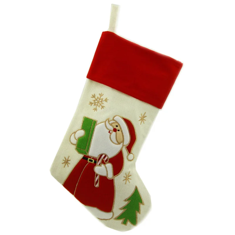 

Free shipping lovely 2pcs/lot Christmas Stocking 18" Santa Claus Snowman Gift Sock Festival Xmas Socks Christmas Decor