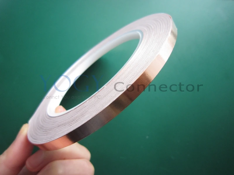 

1x 5mm*30M*0.06mm Single Sided Self-Adhesive Copper Foil Tape for Magnetic Radiation Electromagnetic Wave EMI Shielding Guitar