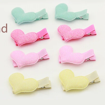 20pairs/lot New Heart Love Hair Clip Baby Children Hairclip Girls Hairpin Pretty Kids Birthday Shiny Party Barrette