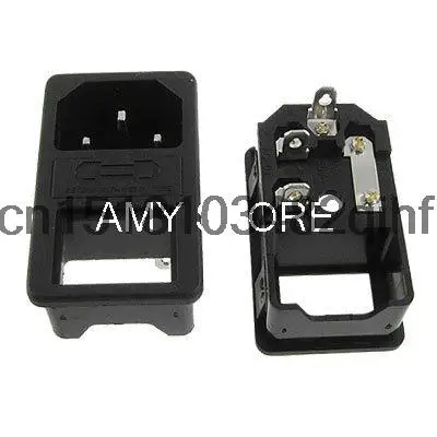 IEC 320 C14 Plugue Macho AC Inlet Painel Sockets Conector 10A 250 V Tipo Braçadeira