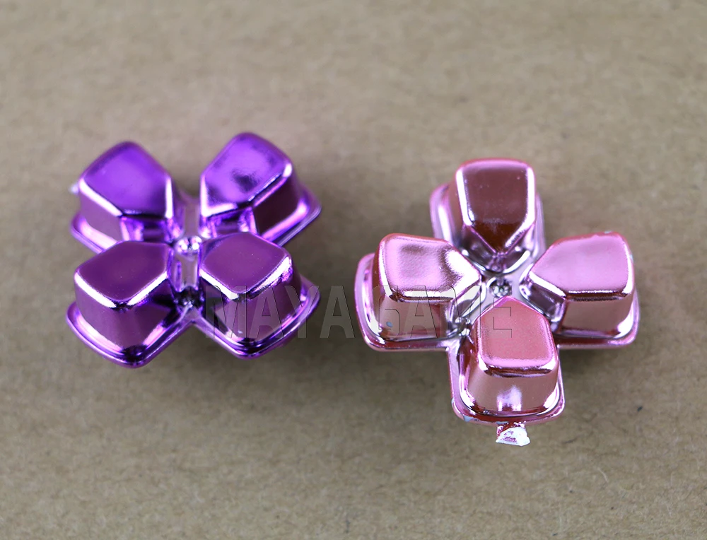 Manette sans fil pour PS4 Playstations 4, boutons croisés chromés, 2 pièces