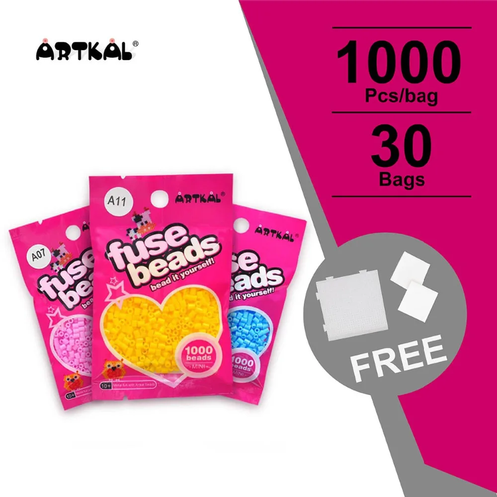 30 Bags A-2.6mm Artkal Fuse Beads Exclusive Soft Hama Perler Beads Diy Puzzle Toy