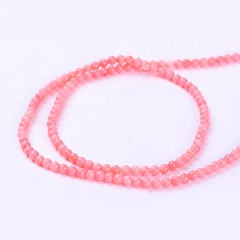 1pack/Lot 3-3.5mm High Quality Round Natural Red Pink Coral Beads Loose Spacer Beads Diy For Bracelet Necklace Jewelry Making