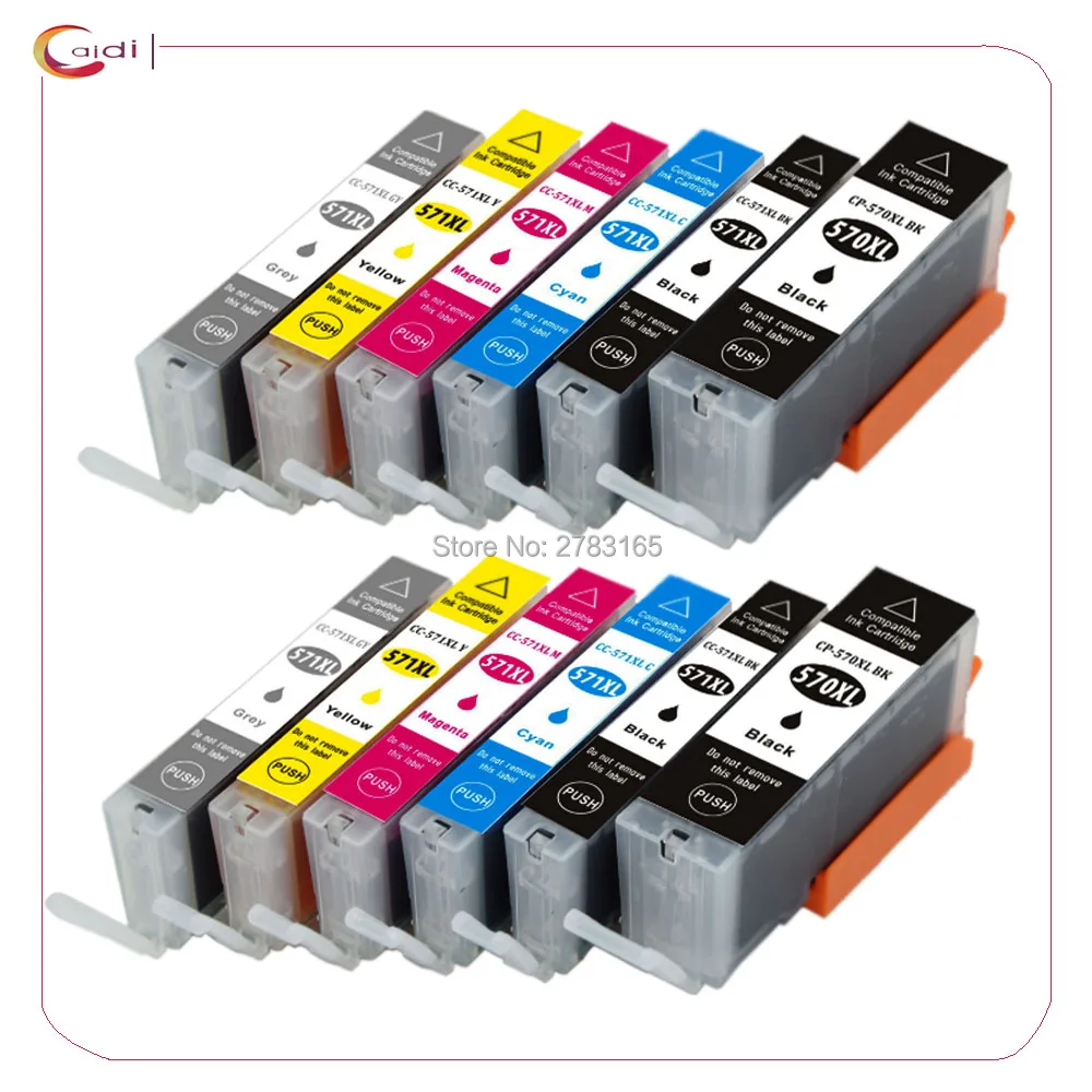 

12PK 570 571 PGI-570 CLI-571XL Ink Cartridge for PIXMA MG5750 MG5751 MG5752 MG6850 MG6851 MG6852 TS6050 TS5050 5051