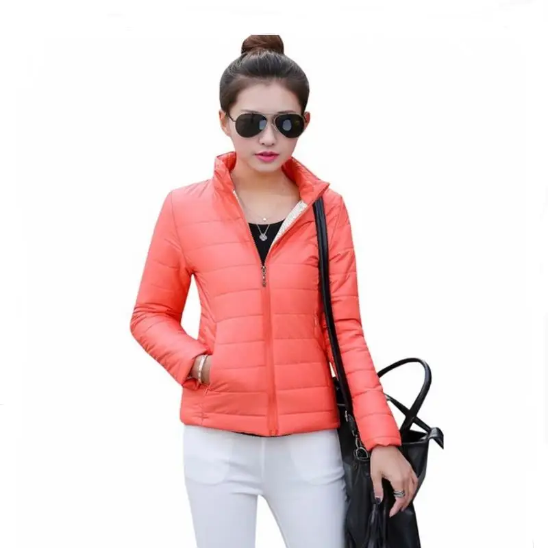 

Spring autumn thin cotton jacket costume Solid Slim women short Jackets Stylish High Quality Cotton-padded Long sleeve Jacket