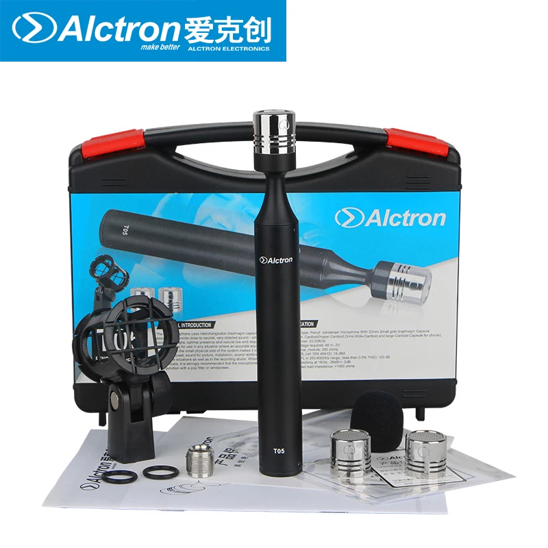 Alctron T05 Professional Instrumental Mic, Pencil Condenser Mic, Pro Studio Microphone suitable for orchestra, percussion,guitar