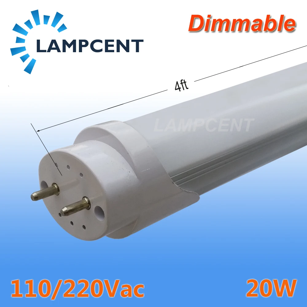 4-50/Pack 4FT Dimmable 20W T8 LED Tube Light G13 Dual-Ended Power Bypass Ballast