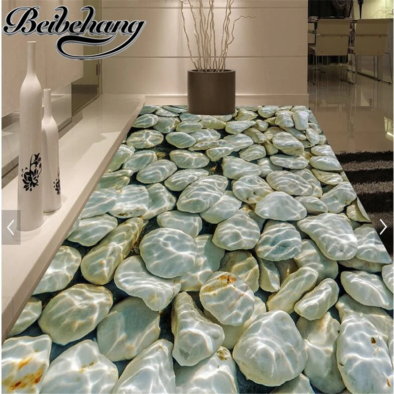 

beibehang custom cobblestone wave floor tiles high-grade Living room Self-adhesive floor film with the width of the length