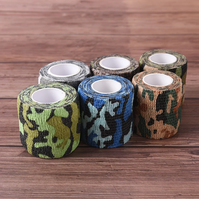 Self-adhesive Camo Stretch Bandage 5CM*4.5M Tactical Non-woven Protective Camouflage Tape For Rifle Gun Flashlight Camo Tape