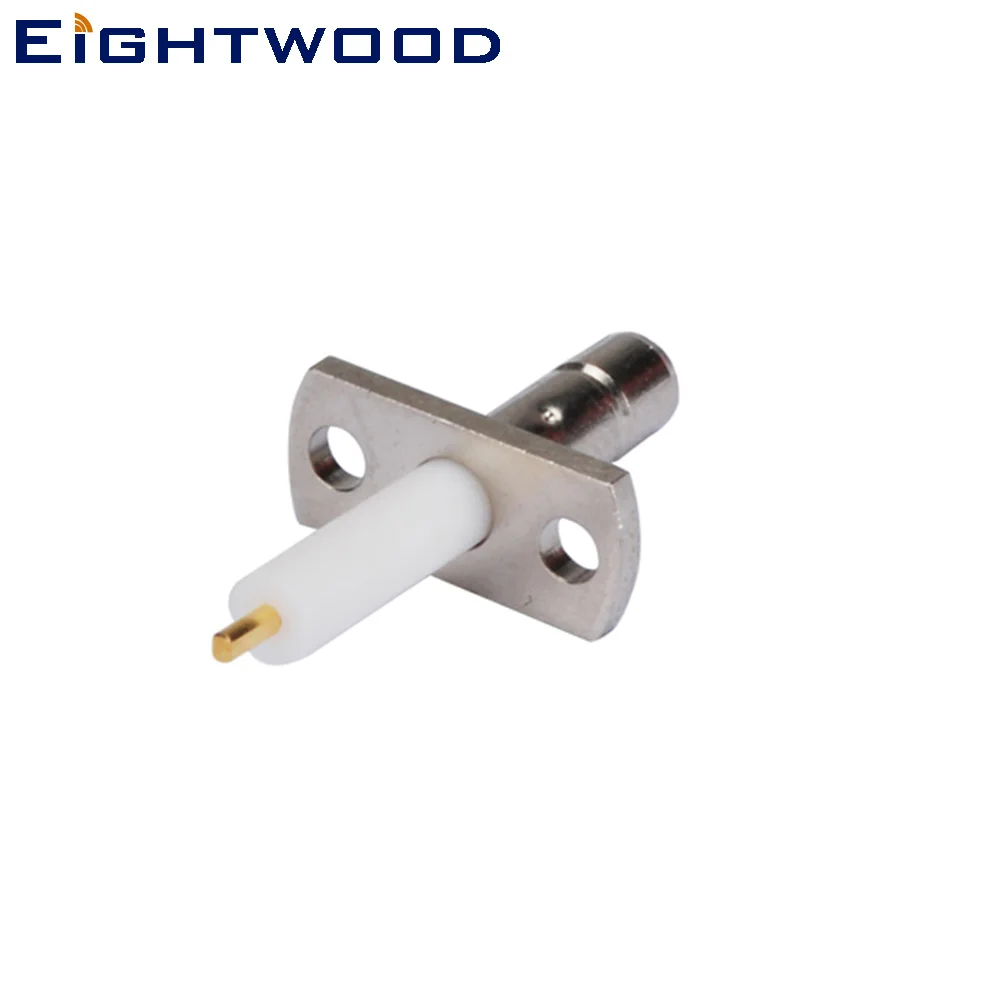 Eightwood 5PCS SMB Jack Male RF Coaxial Connector Adapter 2 Hole Panel Mount with Long Dielectric and Solder Post 50 Ohm