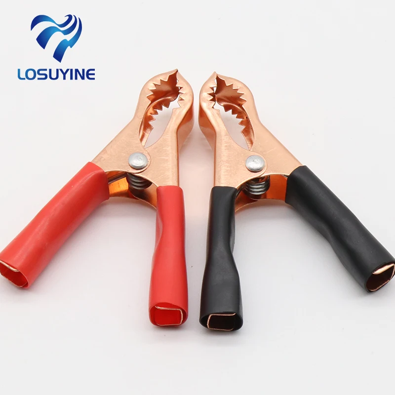 IMC hot 4 pcs   Copper Plated Insulated Car Battery Clips Alligator Clamps 50A 2Red+2Black