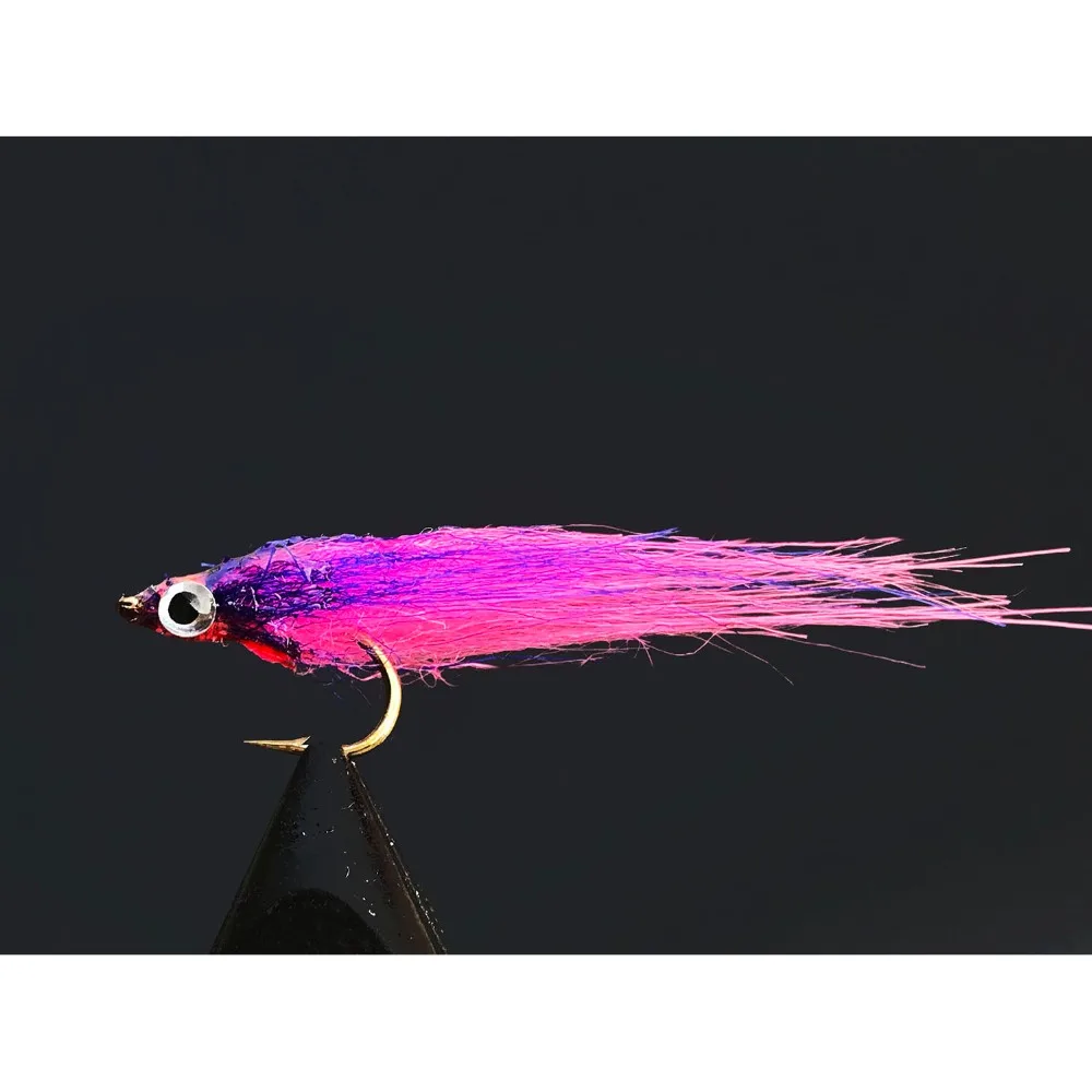 Tigofly 12 pcs Pink Olive UV Polar Fry Slowly Sinking Salmon Trout Steelhead Minnow Fly Fishing Flies Lures Fly Set-Size #8