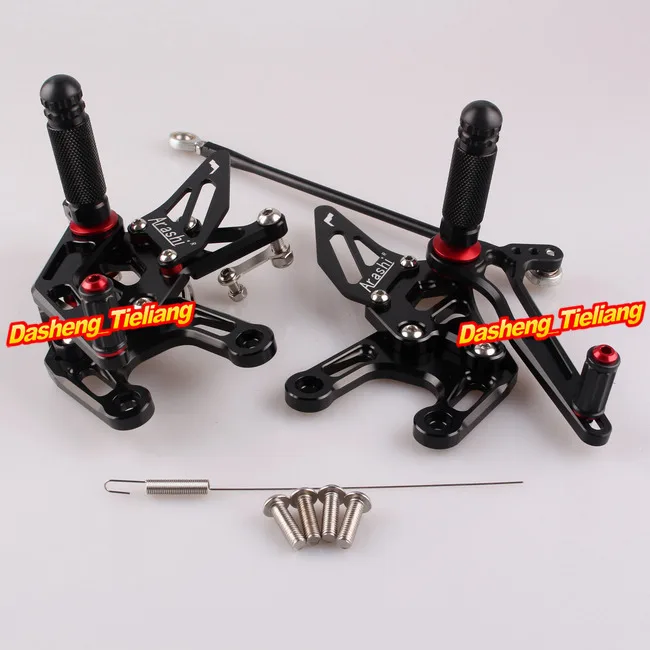 

1Pair Motorcycle Adjustable Rearset Rear Set Footpegs for Kawasaki ZX10R 2008 2009 2010 Black Aluminum Alloy