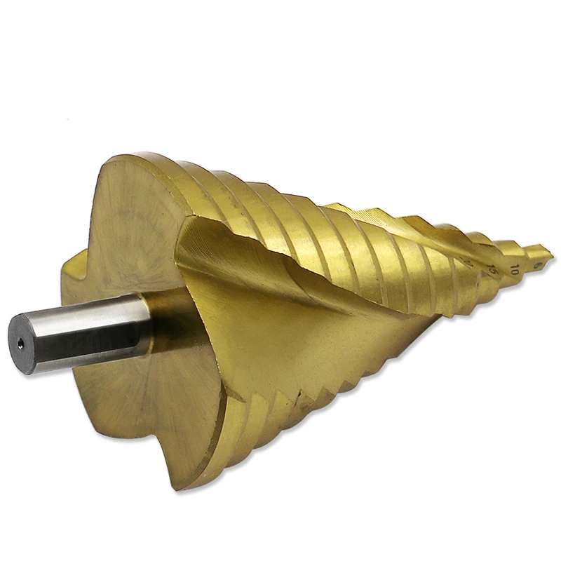Broca escalonada de acero y Metal con forma de Pagoda, broca cónica de agujero, vástago triangular HSS 3R en espiral, 6-65mm
