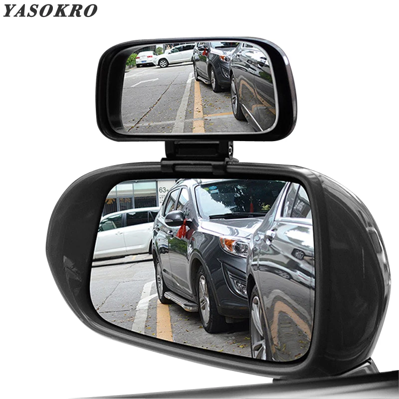 YASOKRO Car Blind Spot Mirror Rotation Adjustable Rear View Mirror Wide Angle Lens for Parking Auxiliary Car Mirror