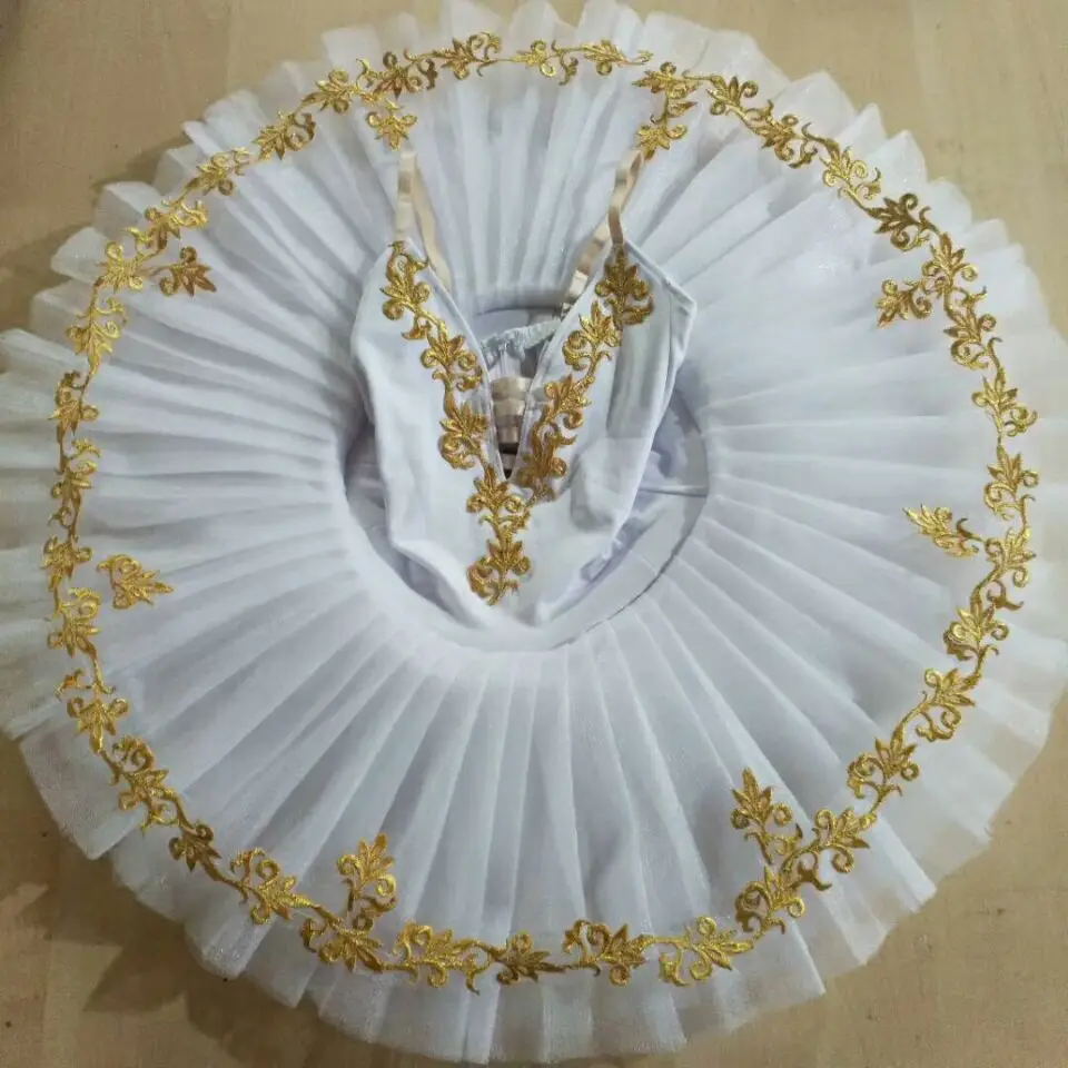 

Girl White Ballet Tutu Dresses, Best Selling Anna Shi Classical Spandex Stage Pancake Tutus