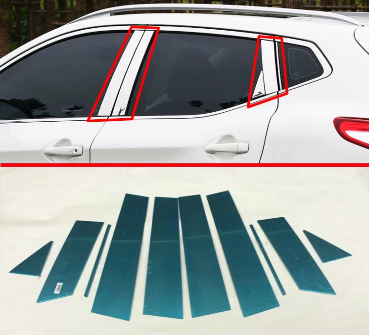 

For Nissan Qashqai J11 2014-2016 Stainless Steel pillar post trim Car Accessories Stickers