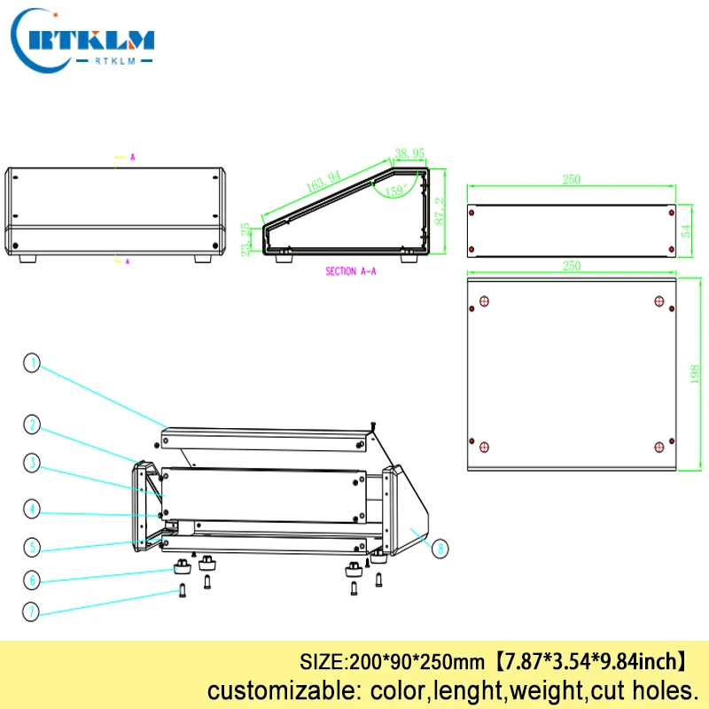 Iron Custom Junction Box Enclosure Power Supply Project Box DIY Electronic Housing Enclosure Iron Distribution Box 250*200*90mm