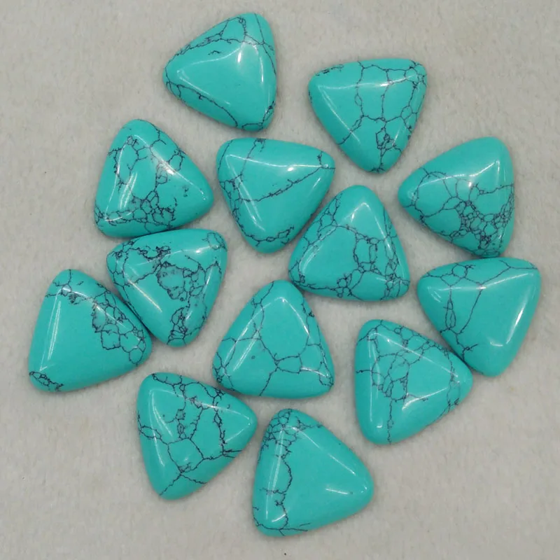 

wholesale 20pcs/lot fashion blue sand stone triangle cab cabochon beads for jewelry Accessories making 25mm free shipping