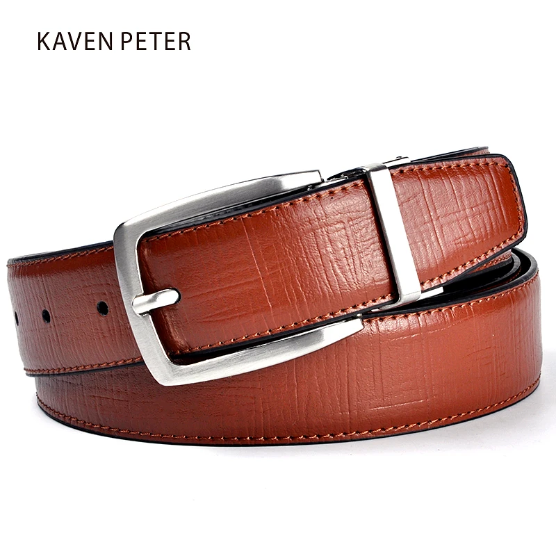 New Men Belt Leather Luxury Brand Designer Famous Genuine Leather Brand Luxury Belts Brown Trousers Men Genuine Leather