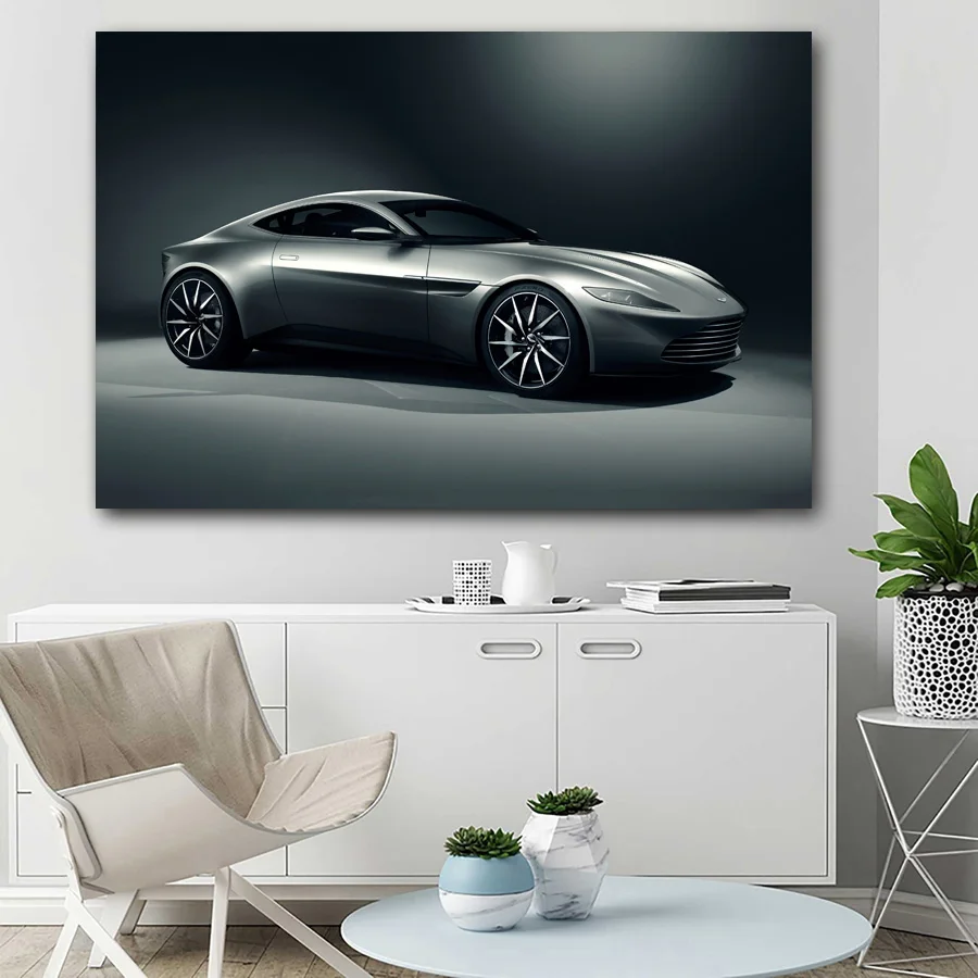 007 Movie Martin Super Car Canvas Posters Wall Art Silk Printed Framed Painting for Room Decor