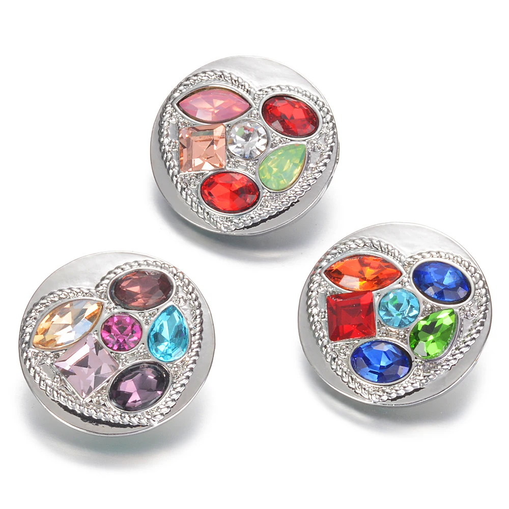 Ginger Snaps 3 colors crystal Metal 20mm snap button for women bracelet bead charm direction Vn-2032