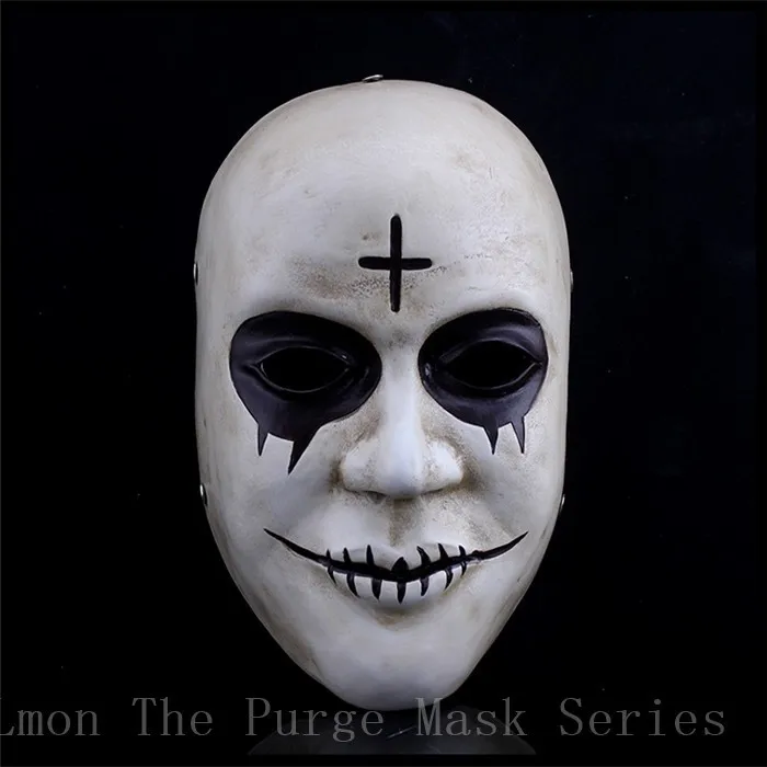 

Hot Sale The Purge Mask God Cosplay Home Decor Collection Horror Movie Masks Full Face Resin Creepy New Scary Halloween Mask