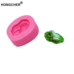 New lotus leaf small frog fondant silicone mold chocolate mold, cake dessert decoration mold, kitchen baking gadget, candle mold