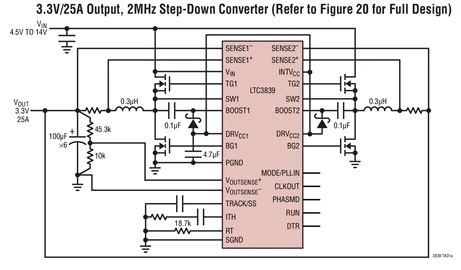 LTC3839EUH LTC3839IUH LTC3839 - Fast, Accurate, 2-Phase, Single-Output Step-Down DC/DC Controller with Differential Output