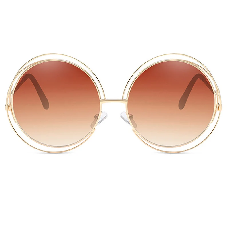 ALOZ MICC marka boy yuvarlak güneş kadınlar moda yüksek kalite alaşım Hollow çerçeve güneş gözlüğü UV400 Lady gözlük Q172