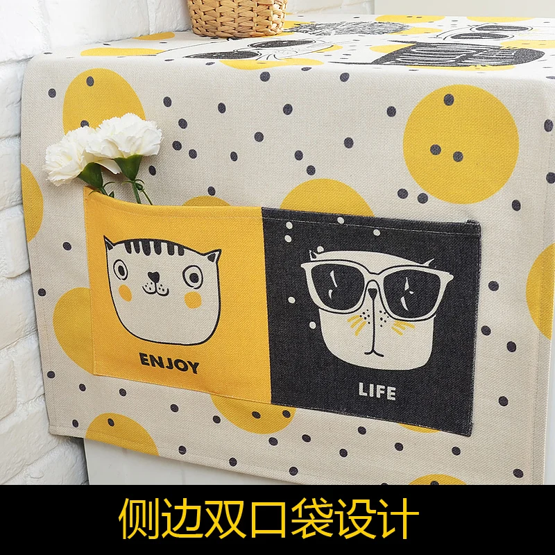 Drum washing machine cover cloth Refrigerator  Dust cover cloth Bedside table dust cover cloth Cotton linen cloth cover towel