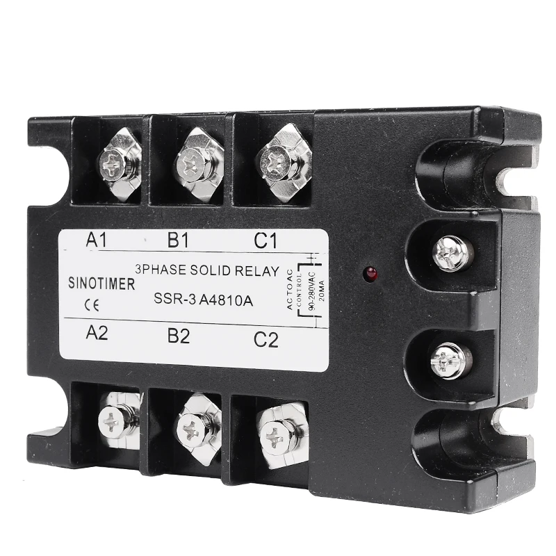 10A 25A 40A SSR 3 Phase Solid State Relay SSR-10 AC to AC Solid State Relay 25 SSR Relay Three Phase SSR 25A Rele