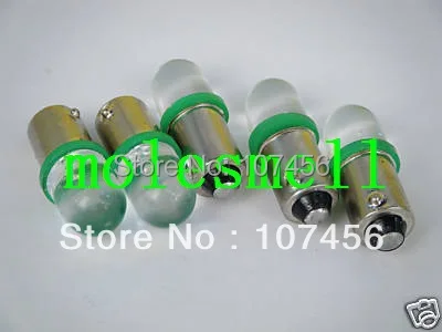 Free shipping 10pcs T10 T11 BA9S T4W 1895 6V green Led Bulb Light for Lionel flyer Marx