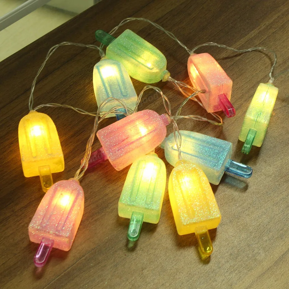 Illuminate LED Ice Lolly String light Ice cream Light Summer Garden Decorative Battery Powered Party Indoor Led Fairy Lights