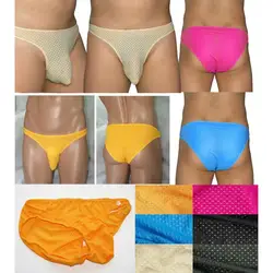 Male briefs eyelet fabric briefs breathable nylon lycra