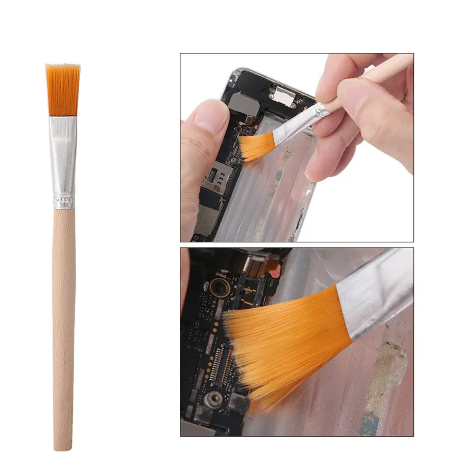 DIYFIX Soft Dust Cleaning Brush with Wooden Handle for Mobile Phone Tablet Laptop PC Repair Clean Tools
