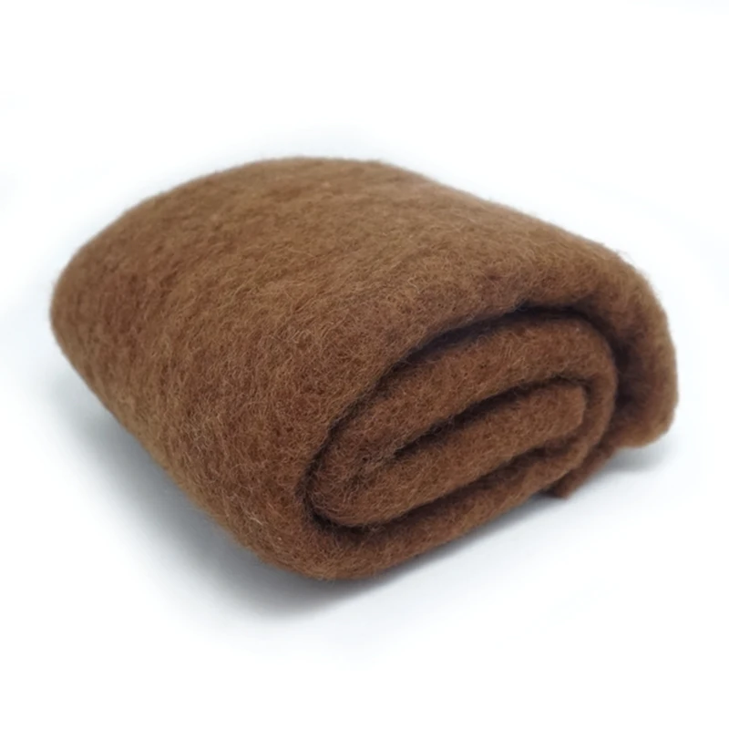 Free shipping Natural wool Batt /semi-felting wool for needle felt, felting needle ,Spinning  fiber,  Photo props Light brown