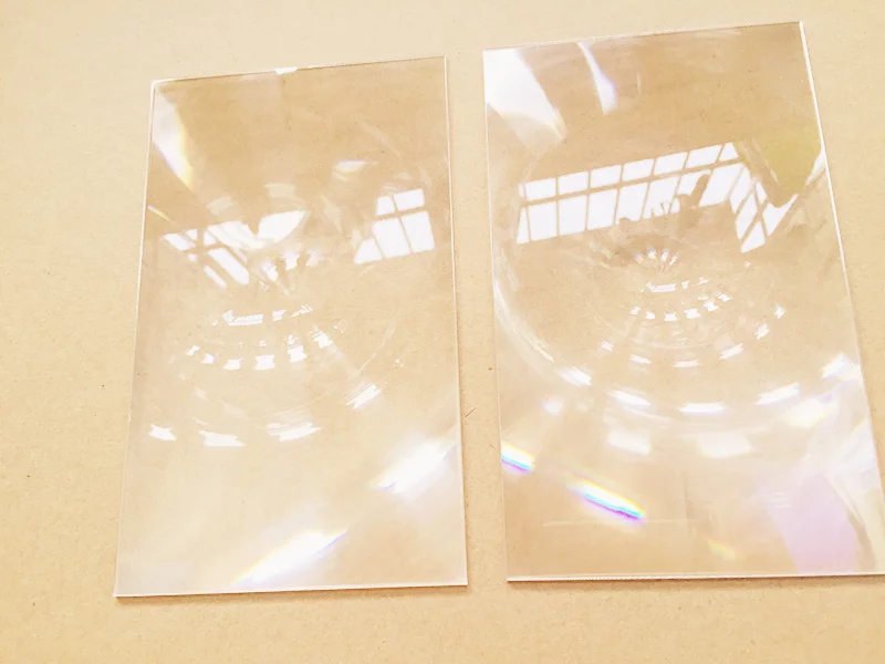 2pcs/set rectangle optical PMMA plastic fresnel lens with HD fine groove pitch  for 3.0 inch professional diy projector kit lens