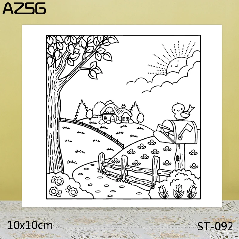 

AZSG Landscape Clear Stamps/Seals For DIY Scrapbooking/Card Making/Album Decorative Silicone Stamp Crafts