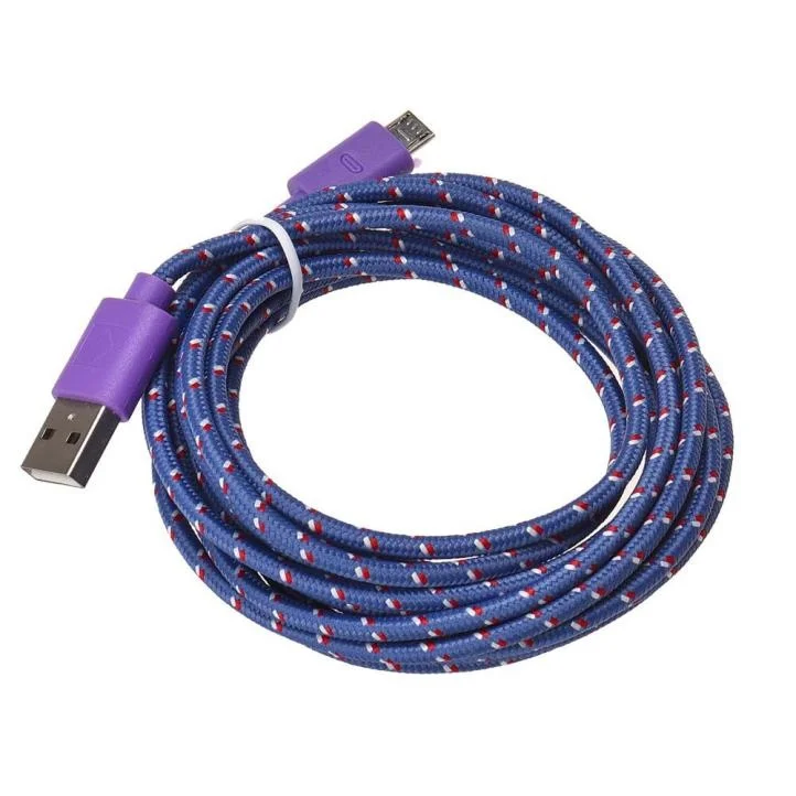1M/3.2FT tkanina nylonowa pleciona kabel Micro USB ładowarka synchronizacja danych przewód USB drut do Samsung Galaxy Xiaomi HTC 8 kolory dostępne