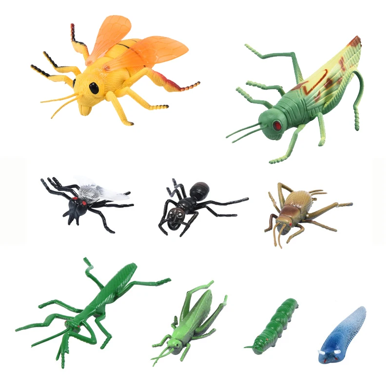 

16 PCS set Simulated Insect Model Prop Toy Rubber Wildlife Animals Mantis Beatle Spider Figure