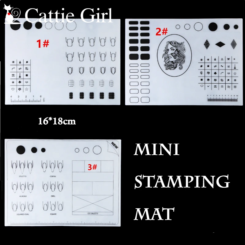 Mini mata do stemplowania Nail Art Silicone Mat for No Water Marble Dry Nail Stamping Reverse of Stamping Plates Nails Art Design Tools